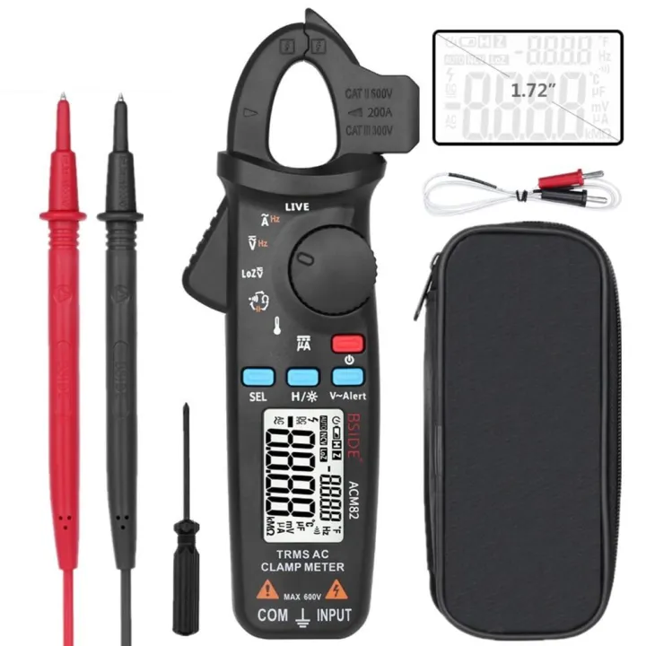 BSIDE ACM82 Mini Tools DIY Digital AC Clamp Meter True RMS Auto Range 0 ...