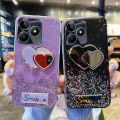 Phone Cases For Realme Note 50 4G Back Case Glitter Soft Transparent Be Love Makeup Mirror Stars Moon For Realme Note 50 Phone Casing. 
