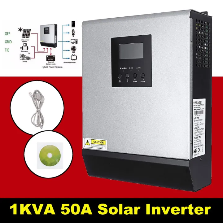 1KVA Inverter 50A Built-In MPPT PWM Solar Charger Controller Pure Sine ...