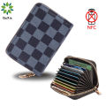 QuXis 2022 Women Card Holder High Quality Leather Business Card Case Small Wallet Prevent RFID Female Credit Card Holder Wallet Unisex. 