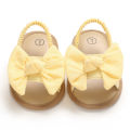 Sandal bukan Slip kain tunggal berjalan selesa gadis bayi kanvas Bowtie kasut sandal tali pinggang elastik. 