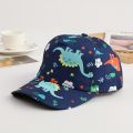Dinosaur Print Kids Baseball Hat Cartoon Children Peaked Caps Baby Duck Tongue Cap Boys Girls Outdoor Travel Long Brim Sun Visor. 