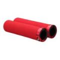 1 Pair RockBros Bike Bicycle Handlebar Sponge Grips Single Locked w/ Bar Ends Black With Black Ring - Red handle red ring. 