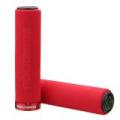 1 Pair RockBros Bike Bicycle Handlebar Sponge Grips Single Locked w/ Bar Ends Black With Black Ring - Red handle red ring. 