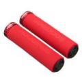 1 Pair RockBros Bike Bicycle Handlebar Sponge Grips Single Locked w/ Bar Ends Black With Black Ring - Red handle red ring. 