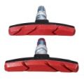 2x Mountain New MTB Bicycle Bike Abrasive Rubber V-Brake Shoes Pads Holder Durablev Red - gules. 