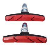 2x Mountain New MTB Bicycle Bike Abrasive Rubber V-Brake Shoes Pads Holder Durablev Red - gules