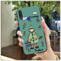 For Redmi Note 7 Back Cover Case Fashion Cartoon girl Square Frame Shockproof Easy Access Camera Lens Protector Phone Cases. 