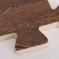 9PCS Wood New Interlock EVA Foam Floor Puzzle Pad Work Gym Mat Kid Safety Play Rug - Deep wood grain. 