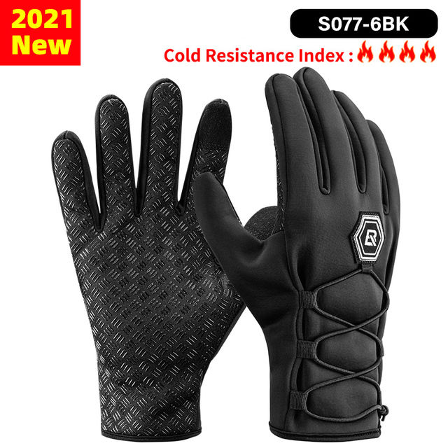 ROCKBROS Touch Screen Bike Gloves Winter Thermal Windproof
