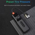 12V Inflatable Pump Mini Air Compressor with LED Light Tyre Inflator Car Bicycle LCD Screen Displays Real-time Pressure Automatic Control Inflatable Pump-12V. 