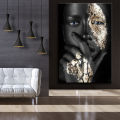 CM-40x60 Frameless Wall Decoration Black Gold Woman Canvas African Art Best Selling Oil Painting Print Pictures. 