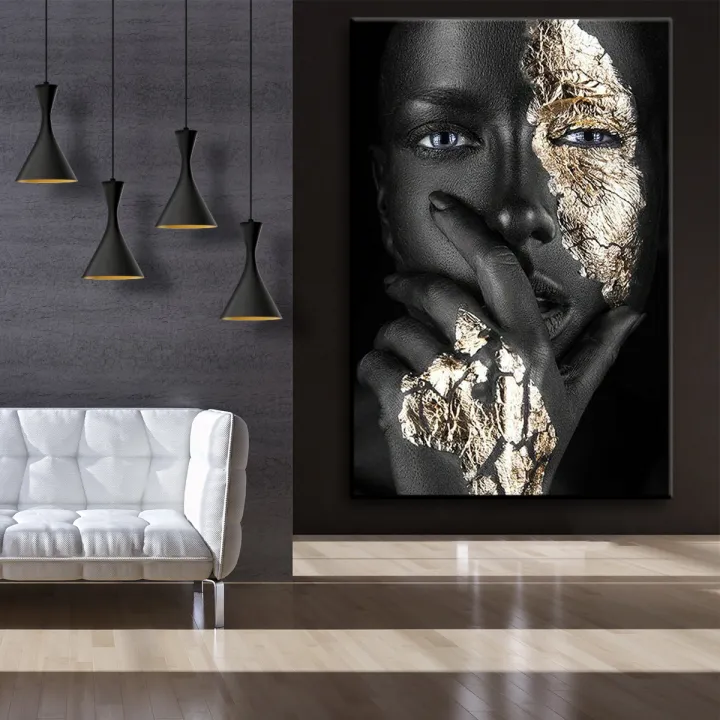 CM-40x60%20Frameless%20Wall%20Decoration%20Black%20Gold%20Woman%20Canvas%20African%20Art%20Best%20Selling%20Oil%20Painting%20Print%20Pictures%20-%20Image%203