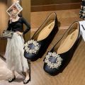 IZXX High quality Fashion korean doll on sale Platform Slip On Shoes low cut flat pointed rubber women PU Leather Work ladies Lazy office shoes for woman original brand latest 2023 new style #D4005. 