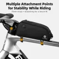 ROCKBROS Bicycle Front Tube Bag Stable Narrow Design 1.3L Capacity for MTB Road Bike Cycling Accessories. 
