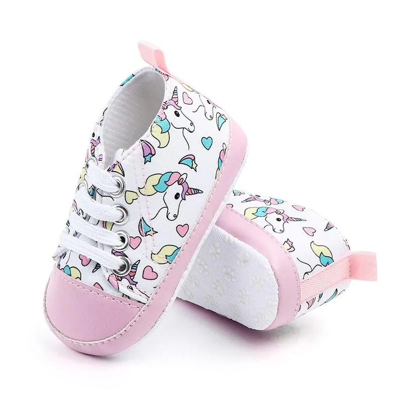 Rytain Baby Shoes Soft Cotton Unicorn Baby Boy Girl Sneakers High Elastic PU Leather Flat For Kids Girls Boys Daraz.pk