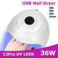 36W Nail Dryer LED UV Nail Art Lamp Polish Acrylic Gel Curing Light Manicure -. 