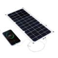 25W DUO Output 12V  5V Universal Serial Bus Mono?Solar Power Charging Panel w Suckers & Carabiner for DUO Output for 12V 5V Camping Fan/Lamp/Power Generator System For iPhone Huawei -. 