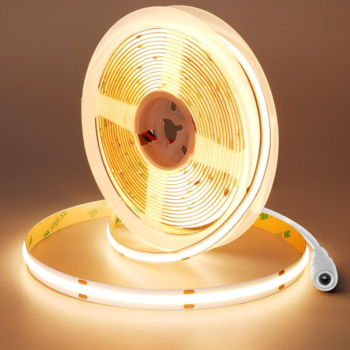 【sought-after】 5M 12V COB LED Strip Light,320LEDS/M High Density Super Bright Flexible COB LED Lights, 8mm width,Warm White/White,String Light Decorative room, ceiling, corridor