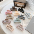 Frosted Morandi color square ladies Korean fashion simple all match going out shark clip hair accessories. 