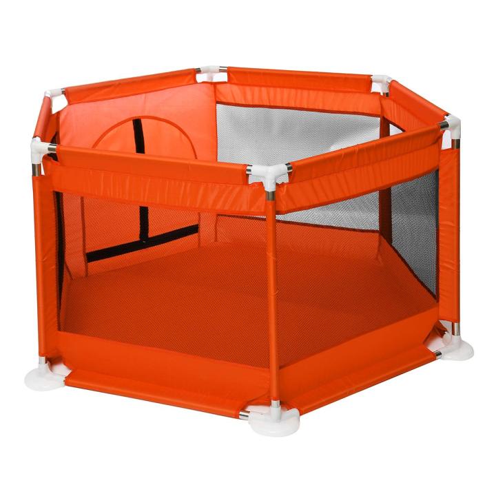 6%20Side%20Children%20Baby%20Kids%20Playpen%20Play%20Pens%20Room%20Divider%20Heavy%20Duty%20Foldable%20-%20Orange%20-%20Image%205
