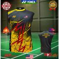 NEW Design Edition Malaysia Badminton Jersey Yonex Sleeveless T shirt Ready Stock All Size Free Custom Name. 
