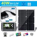 40W 18V New Mono Solar Panel Dual 12V/5V  Universal Serial Bus Monocrystaline Flexible Solar Charger For Car RV Boat Charger -. 
