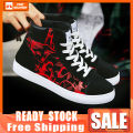 2023 cash on delivery in stock four seasons casual high top sneakers fashion comfortable men's shoes 39 44 black and white black blue black red. 