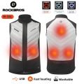 ROCKBROS Winter Electric Heating Cycling Jacket Warm Motorcycle Riding USB Charging Vest Washable Jersey Adjustable Heating Sports Jacket for Men And Women. 