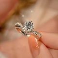 Couple Married Rings Adjustable Lelaki Cincin Woman Set Box Kahwin Sepasang Sier Original Italy Four-jawed Moissanite Diamond 1 Carat Ring for Men and Women Wedding Engagement Gift wome. 
