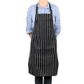 【HOT】 Adult Black Stripe Bib Cooking Apron With Pockets Cotton Home Kitchen Chef Restaurant Waiter Aprons Fashion For Cooking Baking Adjustable Apron For Man Woman. 