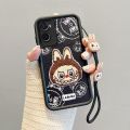 lthmy for OPPO A96 4G Case Compatible with Leather Case Cute Cartoon Protection Edge Soft and Shockproof Cell Cover with Lanyard Phone Cover. 