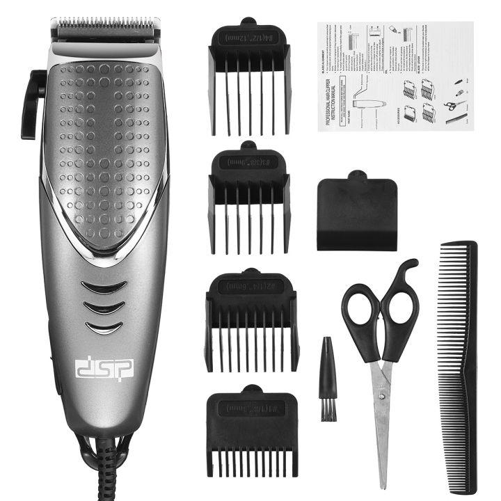 Professional Men New Electric Hair Clipper Trimmer Haircut Machine Barber Tools 220V - Silver