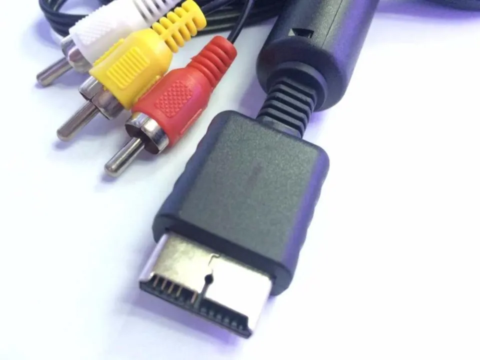 Multi-Out AV Cable For Sony PlayStation PS1, PS2, PS3 - 3 RCA Flat Cable (Video/Audio)