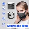 Air Purifying New Electric Face Mask Smart PM2.5 Fresh Universal Serial Bus Anti Dust Adjustable Unisex Anti-pollution ,3 Fan Speed,Polyester PU Sponge,4 Layers Filtration,Breathing Valve -. 