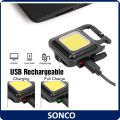 lampu suluh Multifunctional USB Rechargeable COB Chargeable Flashlight Work Lamp Mini Keychain LED Light. 