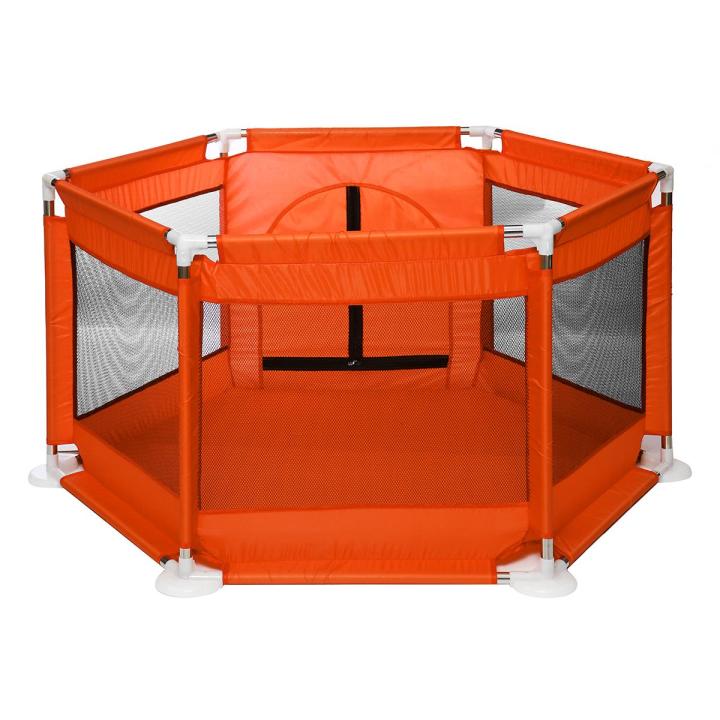 6%20Side%20Children%20Baby%20Kids%20Playpen%20Play%20Pens%20Room%20Divider%20Heavy%20Duty%20Foldable%20-%20Orange%20-%20Image%202