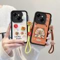For Tecno Pop 9 4G Spark Go 1 KL4H Phone Case 3D Cute Cartoon Labubu Kapibara Anti-Drop Casing With Lanyard. 