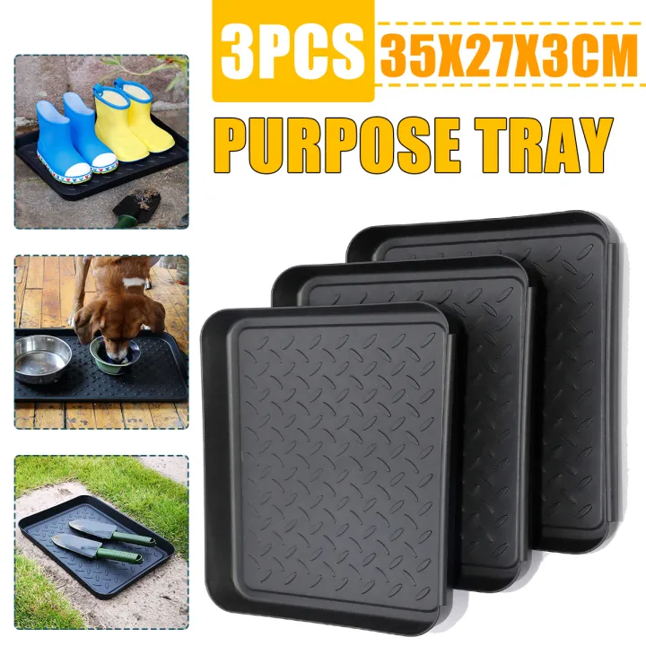 3pcs Multi-Purpose Boot Mat Tray Wet Shoe Mat 3 Washable Home Garden - a