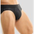Ice Silk Men's Low-Waist Antibacterial Briefs Summer Thin Mesh Breathable 047. 