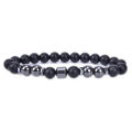\12304; PrettySet】Anti-Swelling Magnetic Therapy Obsidian Unisex Charm Healthy Weight Loss Anklet Men Women Natural Energy Stone Jewelry. 
