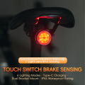 ROCKBROS Touch Smart Brake Taillight Type C Rechargeable Brake Sensor Road BMT Bicycle Tail Light Ripple Light. 