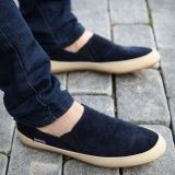 Britsh Men's Casual Canvas Sneakers Slip On Loafer Moccasin Zapato Breathe Shoes -Intl - Dark blue 42