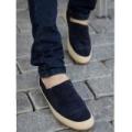 Britsh Men's Casual Canvas Sneakers Slip On Loafer Moccasin Zapato Breathe Shoes -Intl - Dark blue 42. 