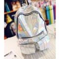 Women Holographic New Gammaray Backpack Shoulder School Bookbag Travel Bag Rucksack   Silver - Silver (silver). 