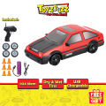 Toyz Buzz 2.4G Remote Control Rally Drift 4WD Racing Car w Led 4 Changeable Tires 6 Obstacle Cones USB Charging Nissan GTR Toyota AE86 SUBARU | Honda NSX RC CAR. 