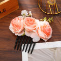 Hair clip fresh natural style fake rose gardenia comb elegant and fashionable suitable for women's hair accessories. 