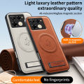 For Infinix Note 40 Pro Case Leather Stand Case Magnetic Cover Mag-safe Charge Shockproof Full Camera Shell Back cover Phone Cases.