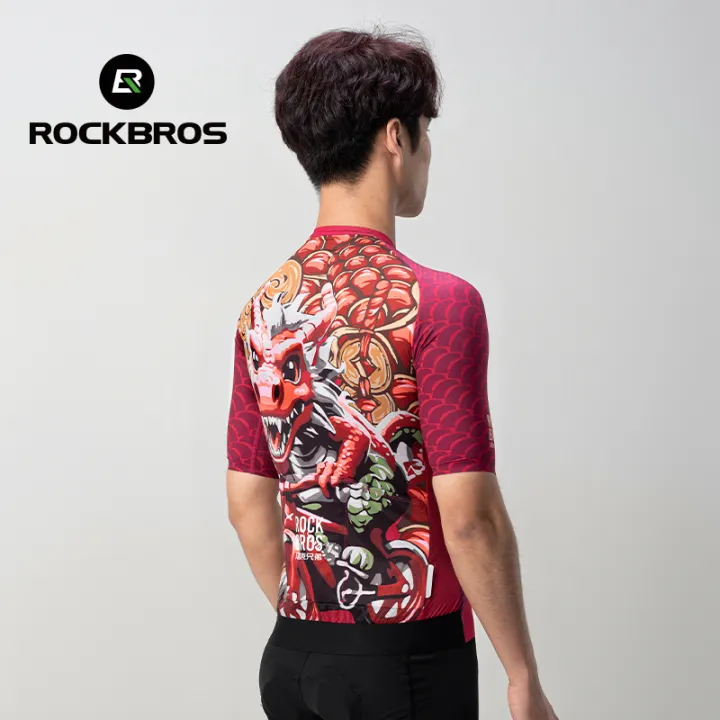 ROCKBROS%20Men's%20Cycling%20Jersey%20Elastic%20and%20Breathable%20Short%20Sleeve%20Shirt%20Dragon%20Elements%20Cycling%20Top%203%20Pockets%20And%20Smooth%20YKK%20Zipper%20Cycling%20Wear%20Sport%20Clothing%20-%20Image%203