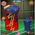NEW Design Edition Malaysia Badminton Jersey Yonex Sleeveless T shirt Ready Stock All Size Free Custom Name. 
